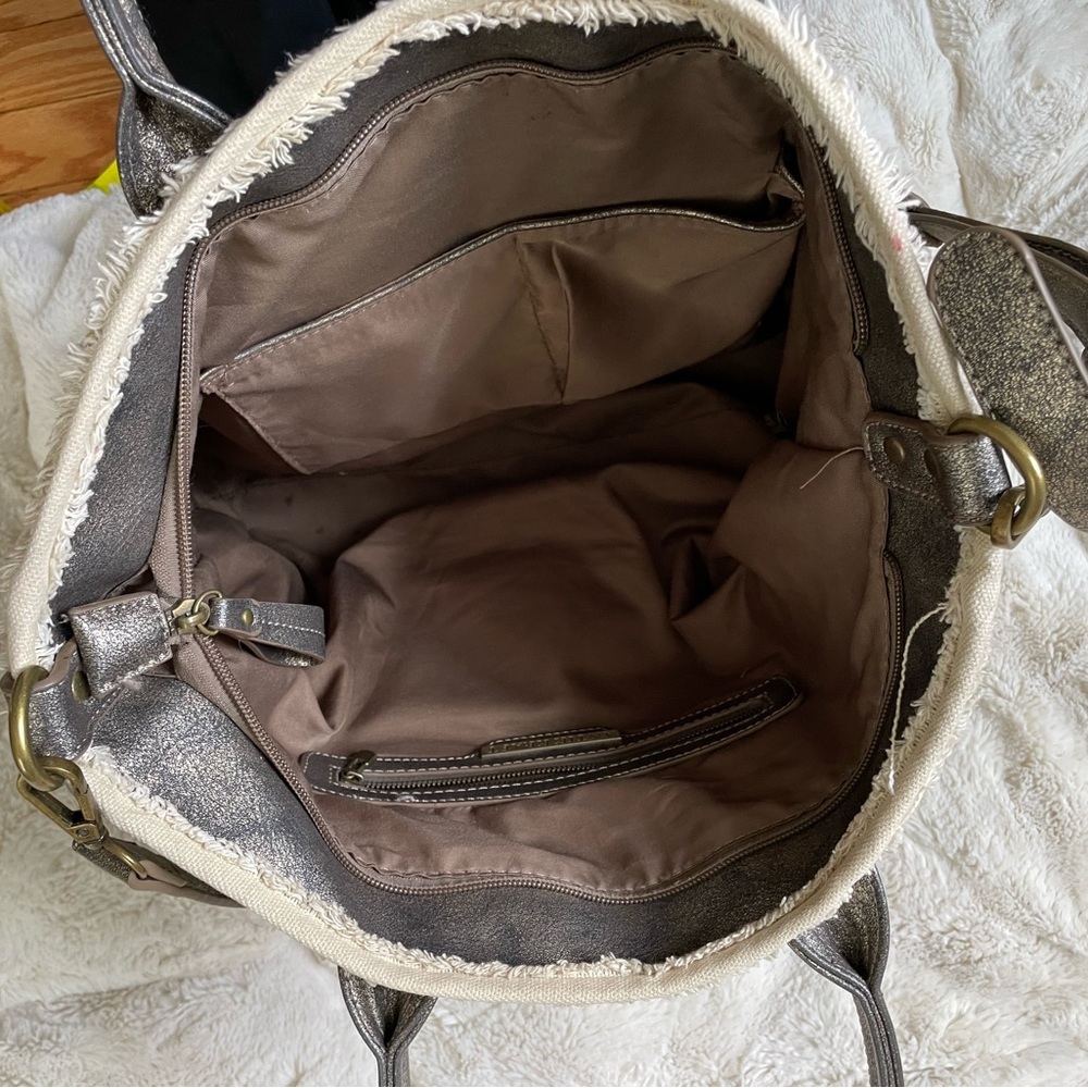 Antik Kraft Square Patchwork & Metallic Bag From … - image 8